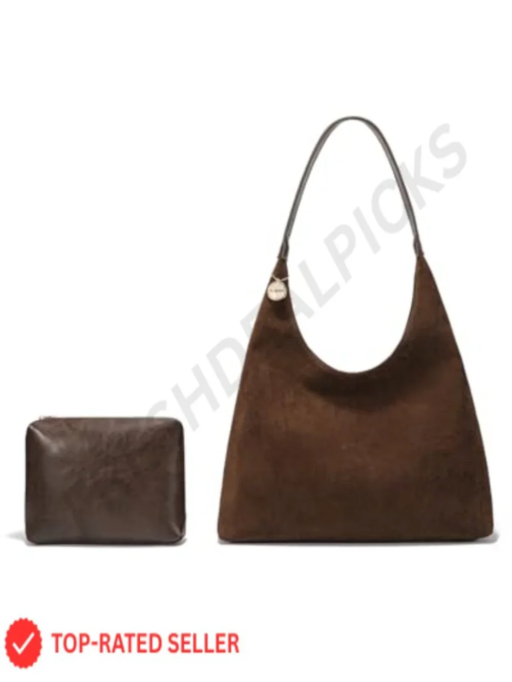Faux Suede Hobo Bag for Women Slouchy Tote